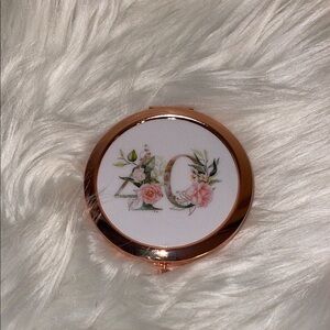 Floral Compact Mirror - Rose Gold